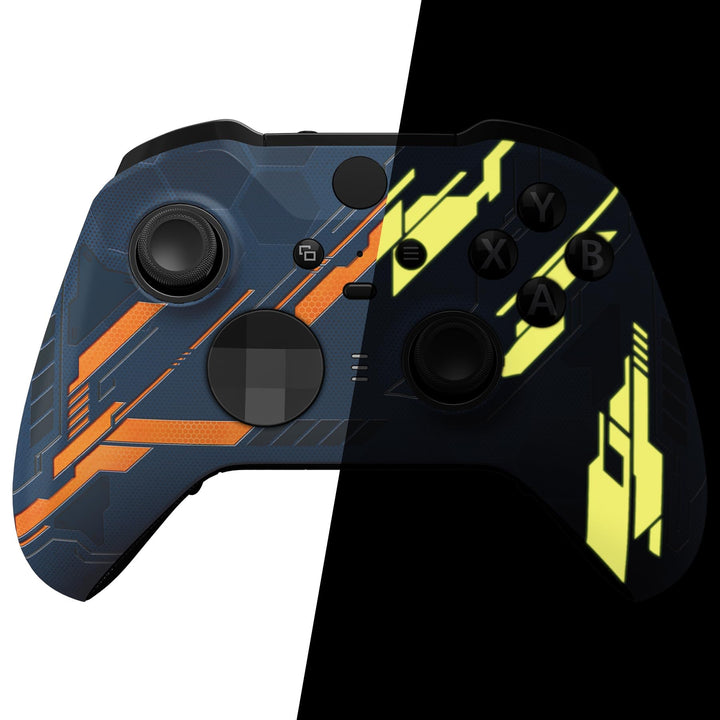 eXtremeRate Fluoreszierende Case für Xbox Elite Series 2 Controller, DIY-Ersatz Front Hülle&Joystick