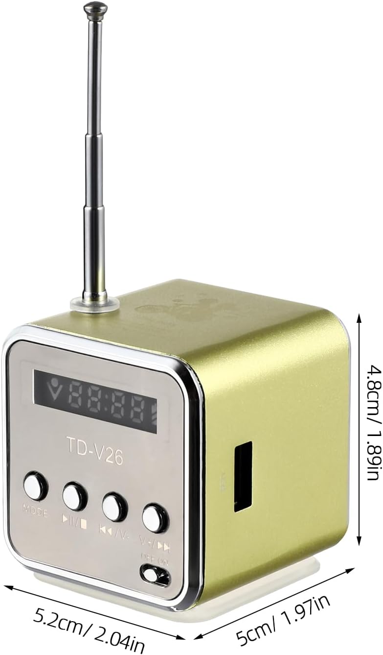 iplusmile Td-V26 Digital Mini Lautsprecher, Tragbare Radios, Mini Stereo mit Fm Mp3 Mp4 Micro Sd/Tf