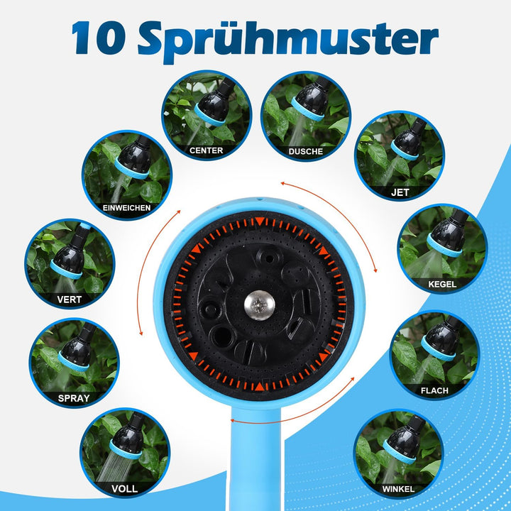 Garten Giessstab, 73cm Lang Biegsam Gartenbrause mit Daumensteuerung, 10 Sprühbilder Gartenschlauchd