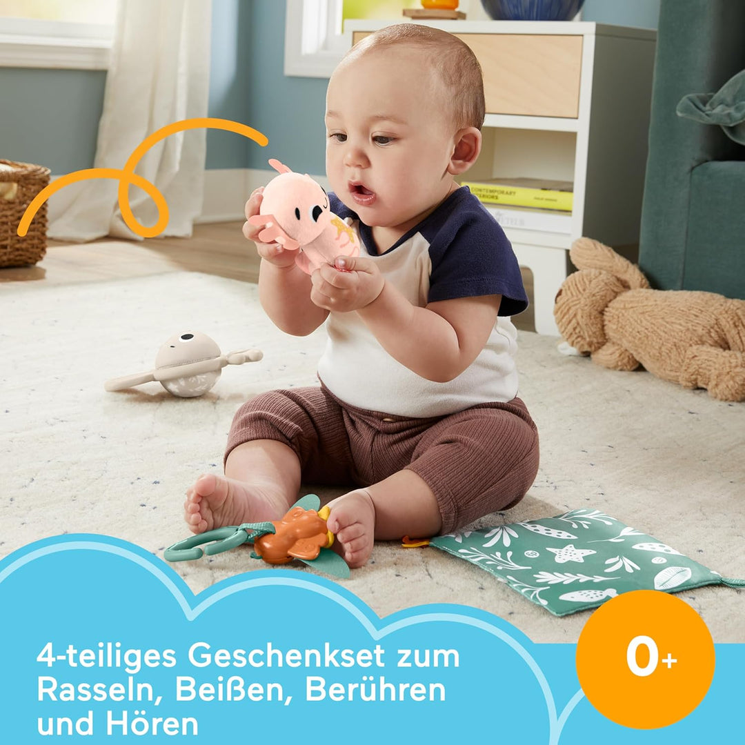 Fisher-Price Baby Sensorische Erlebnisse Geschenkset mit feinmotorischen Aktivitäten für Neugeborene