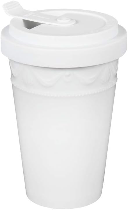 KPM Berlin KURLAND To-Go Becher Duo-Set 2tlg, mit Ledermanschetten, Porzellan, Kaffeebecher 14 cm, h