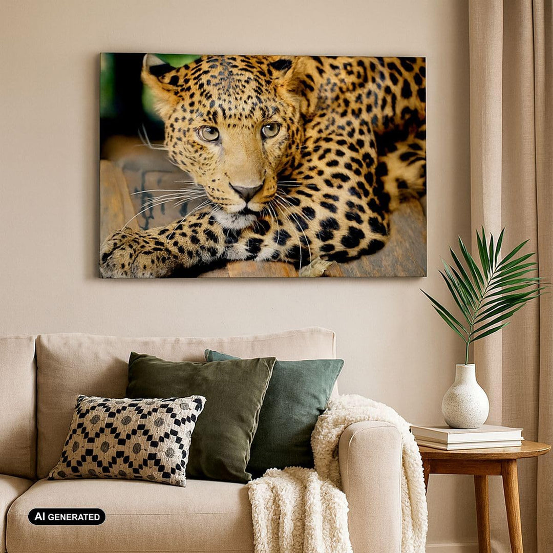Bilder auf Leinwand Tiere gefährlich wilde katze Leinwandbild 70x50cm Wandbilder Dekoration Wohnzimm