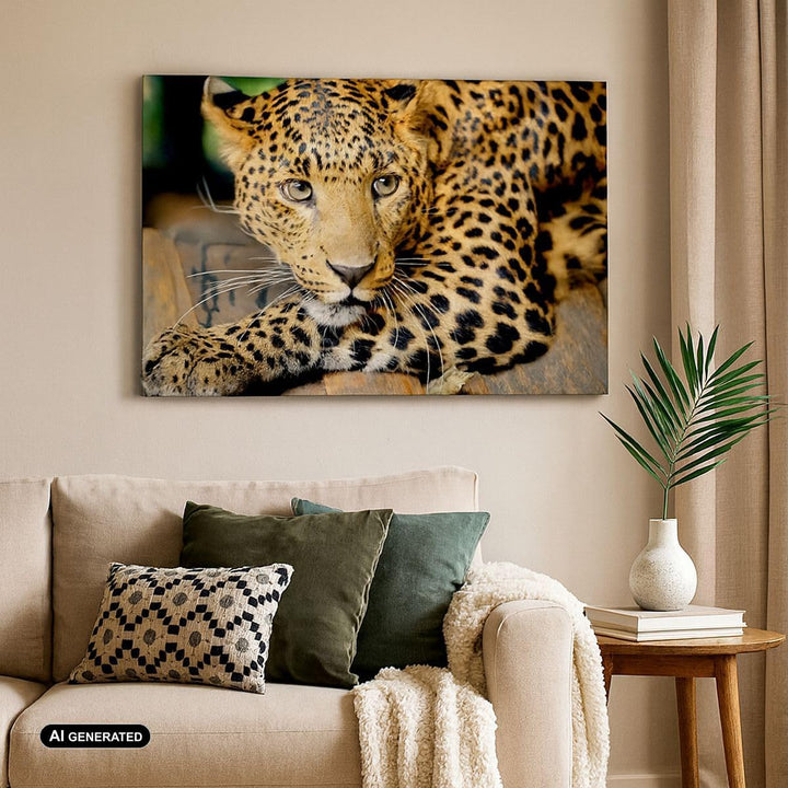 Bilder auf Leinwand Tiere gefährlich wilde katze Leinwandbild 70x50cm Wandbilder Dekoration Wohnzimm