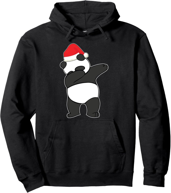 Dabbing Through The Snow Panda Bär Santa Claus Weihnachten Pullover Hoodie