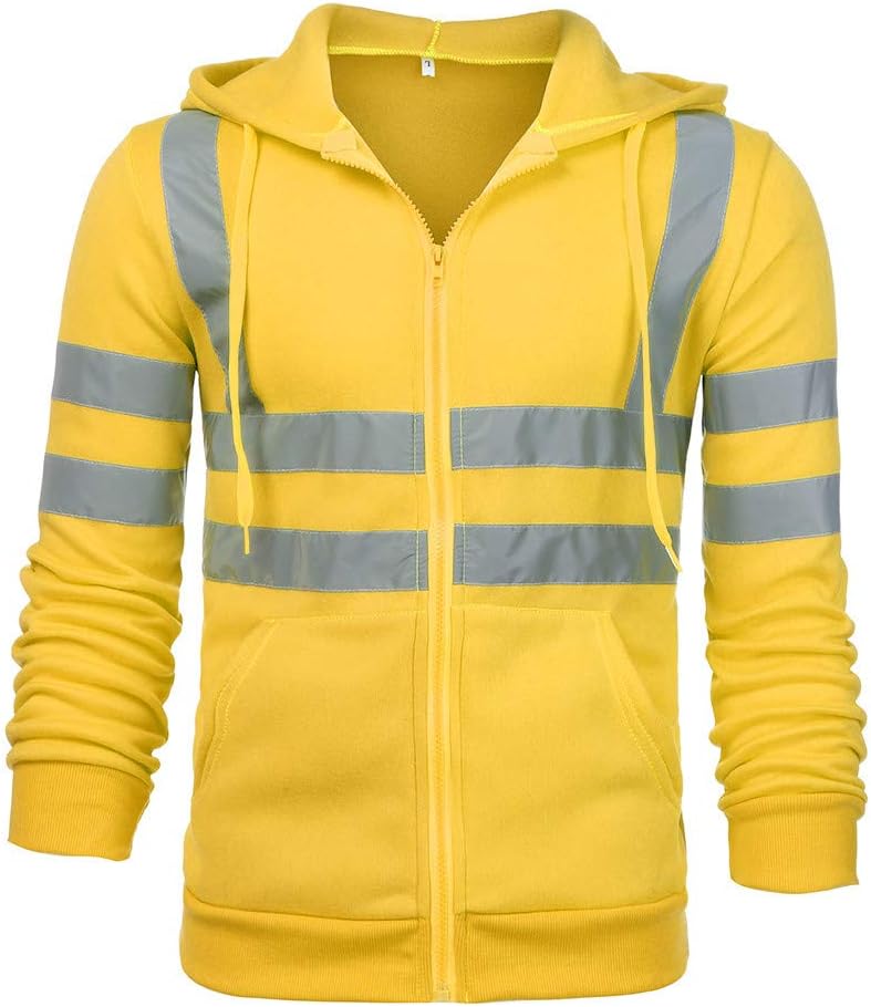Herren Sicherheitsjacke Kapuze Warnjacke Warnschutzjacke Softshelljacke Arbeitsjacke Winterjacke mit