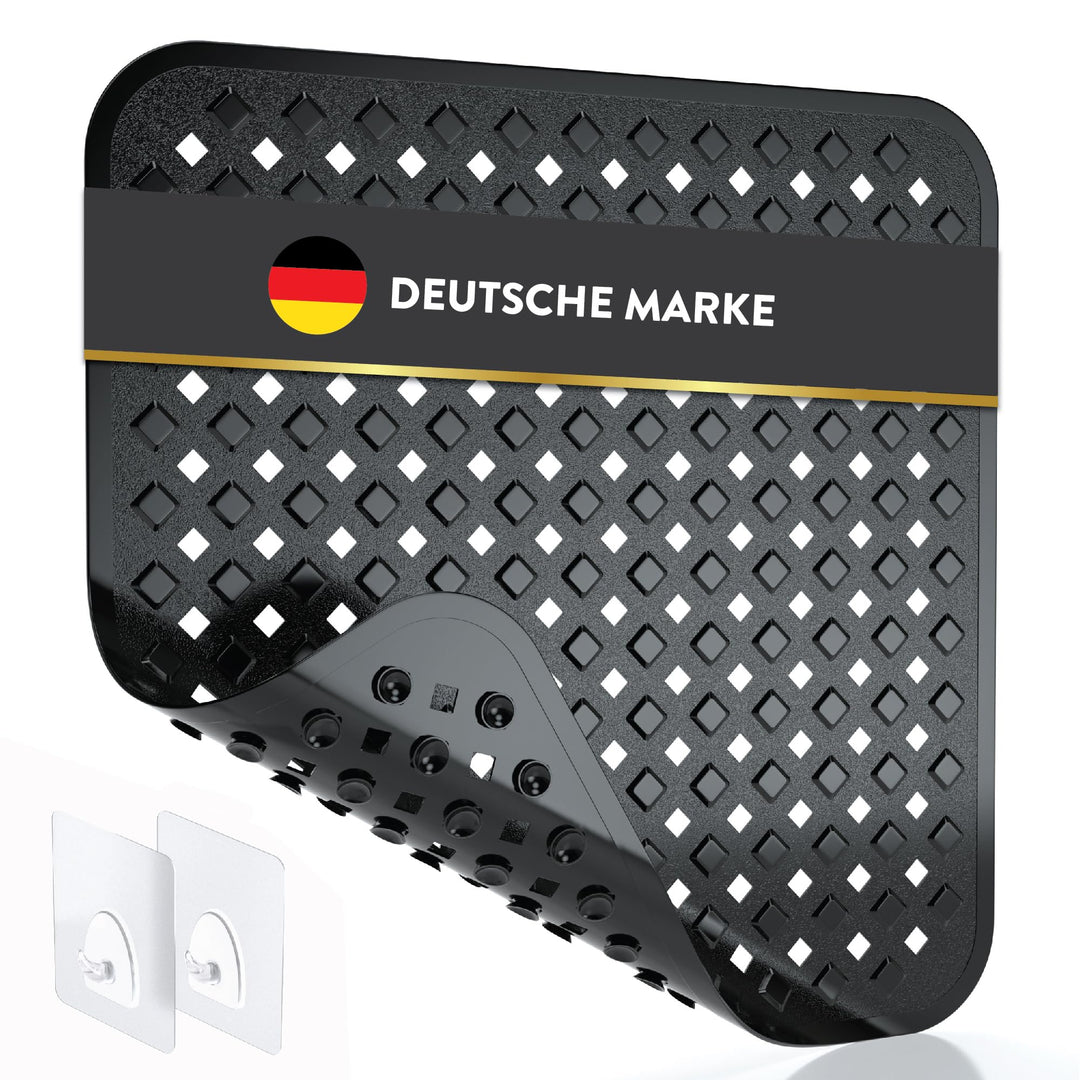 BAMONDO Duschmatte rutschfest & Hautsensitiv (schwarz) 53x53 cm - Antirutschmatte Dusche maschinenwa