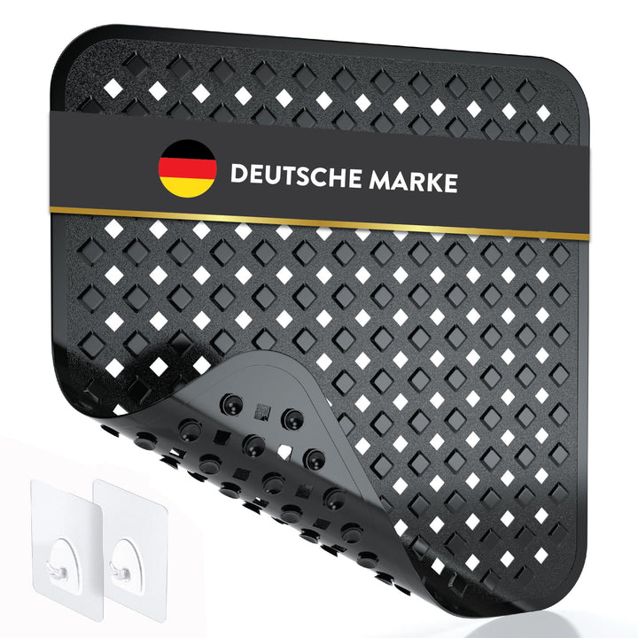 BAMONDO Duschmatte rutschfest & Hautsensitiv (schwarz) 53x53 cm - Antirutschmatte Dusche maschinenwa
