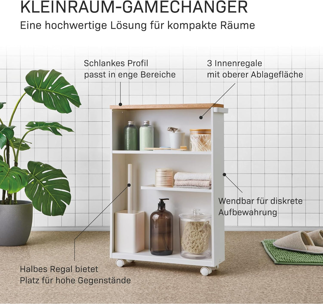 Semi-Closed storage cart - Tower - white Weiss, Weiss