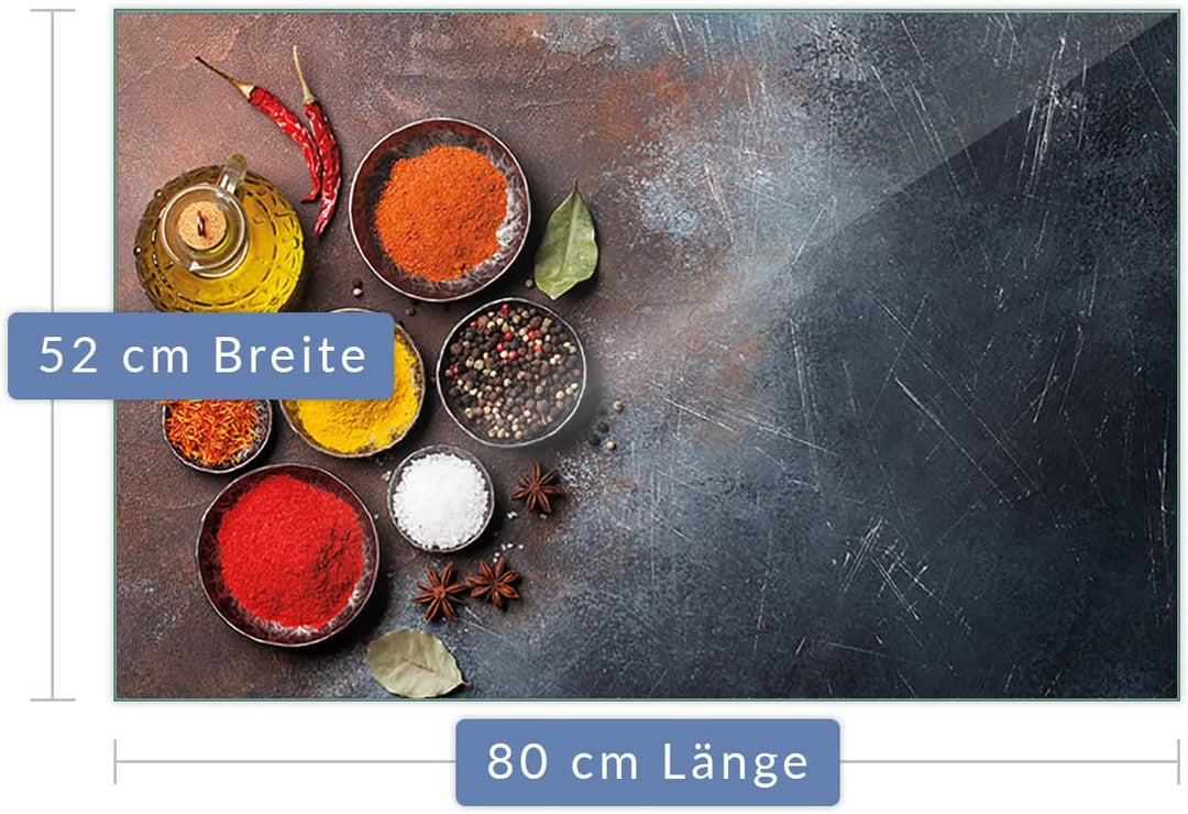 Herdabdeckplatte Abdeckung Ceranfeld Abdeckplatte Schneidebrett 1-Teilig 80x52 Gewürze Mehrfarbig Sp