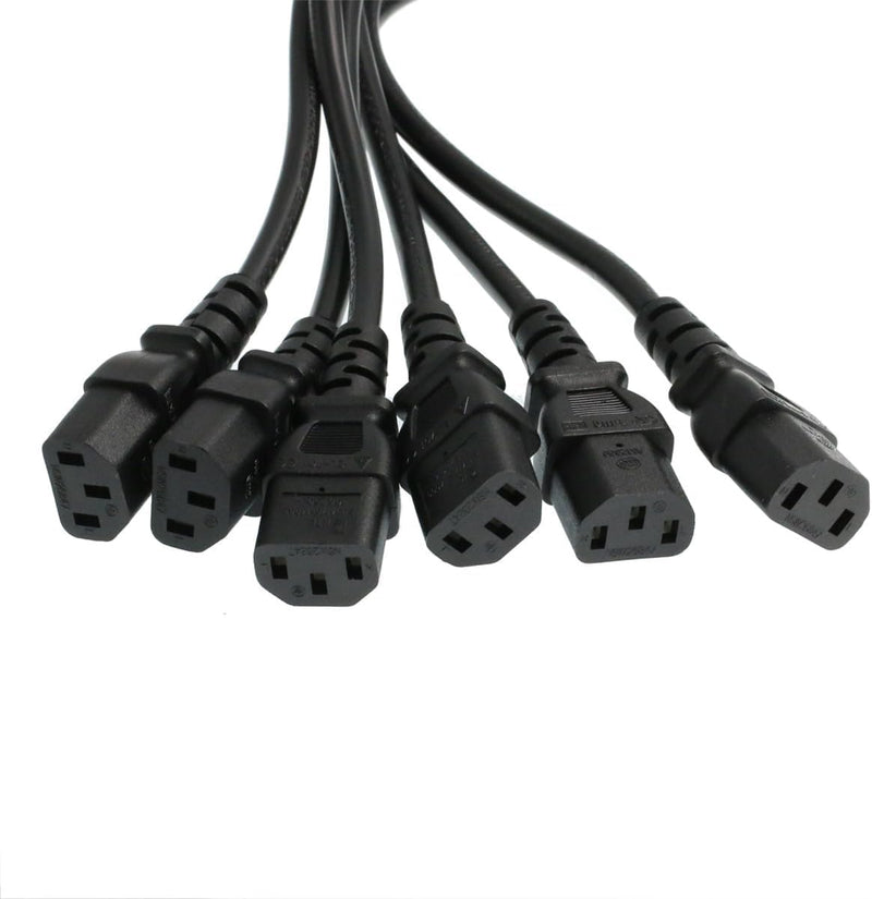 HT-Kabel UPS PDU Computer PC Stromverteilerkabel C14 bis 6 x C13 10A 250V Verlängerungskabel (c14-6x