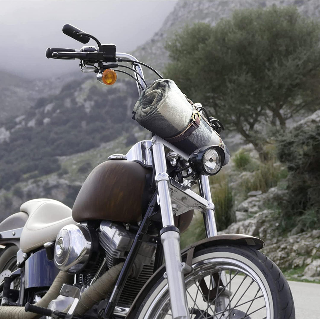 Tourbn Tourbon 2 x Leder-Picknickdecken-Tragegurt für Camping, Festivals, Motorrad, Bettrollengurt,