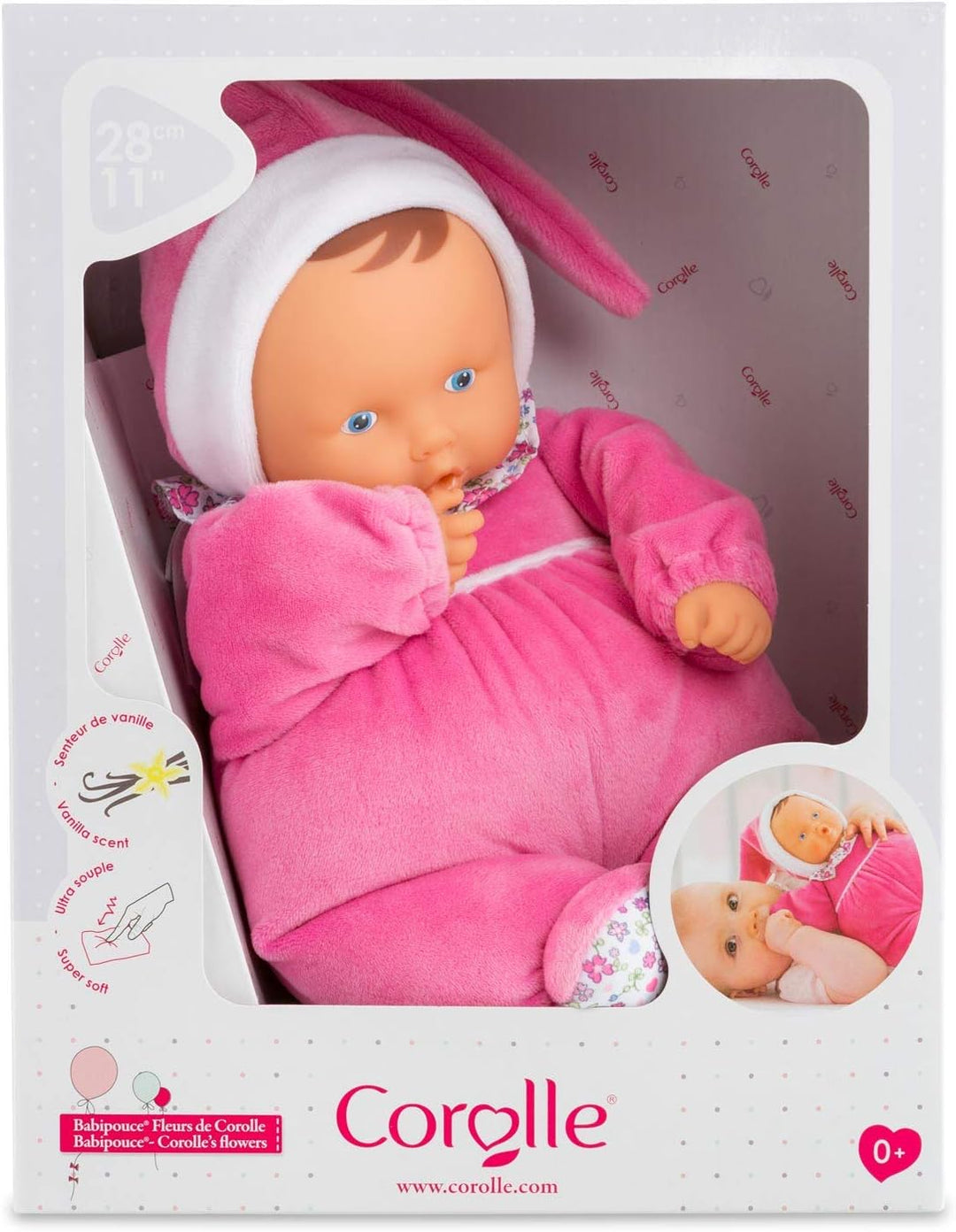 Corolle 9000020090 - Mon Doudou Babipouce 1001 Blume, extra weiche Weichkörperpuppe mit Vanilleduft,