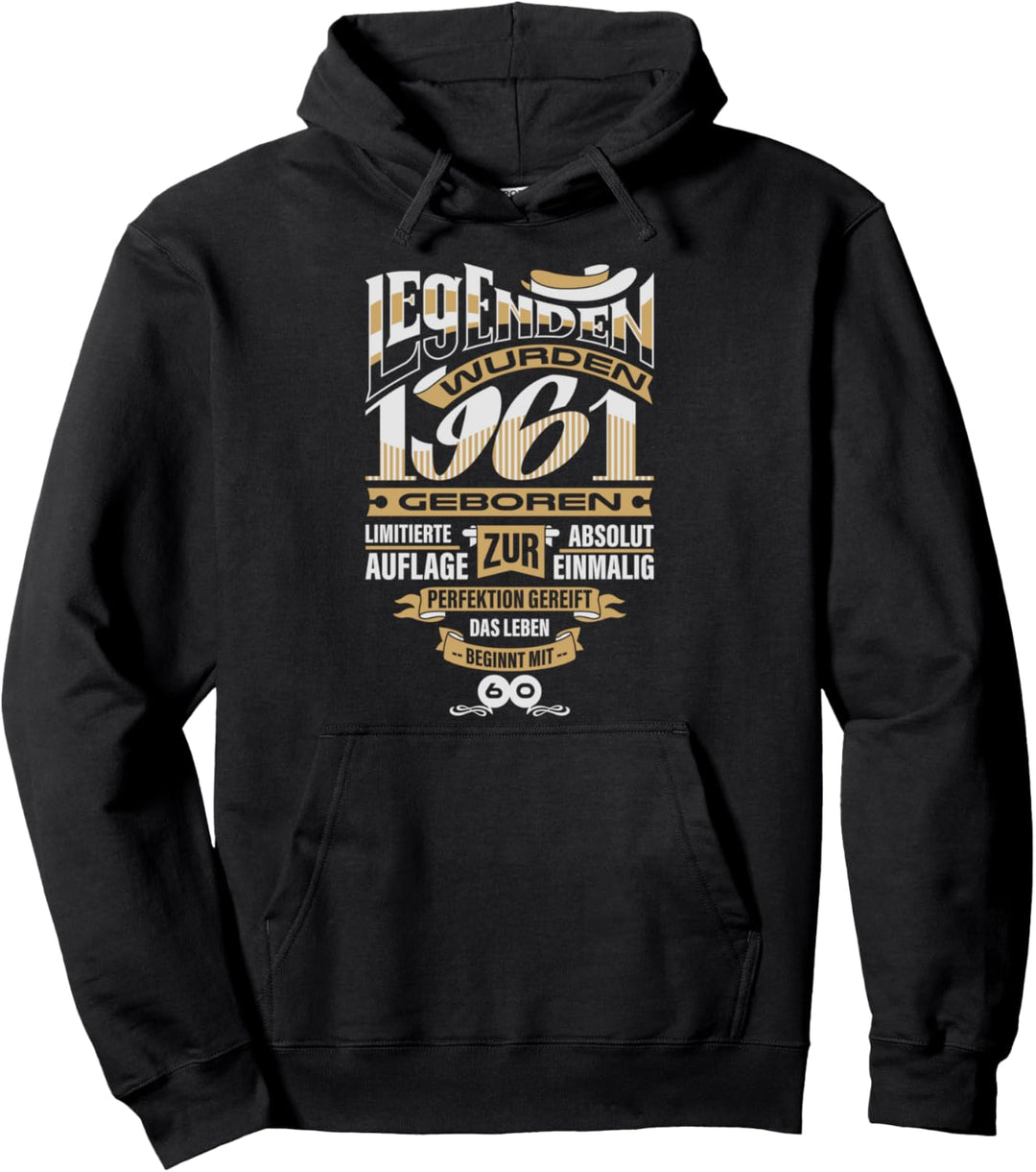 1961 60. Geburtstag Spruch Mann Frau 60er Geburtstag Pullover Hoodie