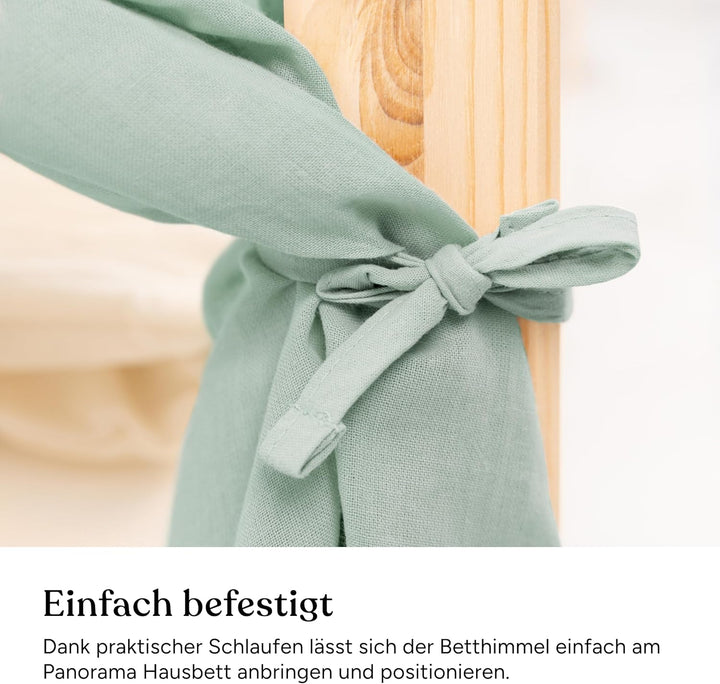 Ehrenkind® Betthimmel Set 120x200 cm für Panorama Hausbett Lille, Jade Jade H420 x B120 cm (1er Pack