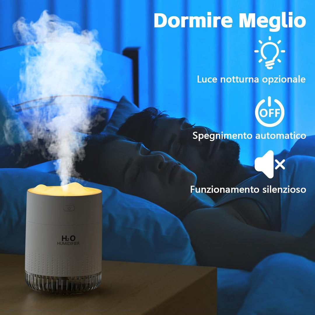 Mini Luftbefeuchter mit Nachtlichtfunktion und Automatische Abschaltung, Luftbefeuchter Schlafzimmer