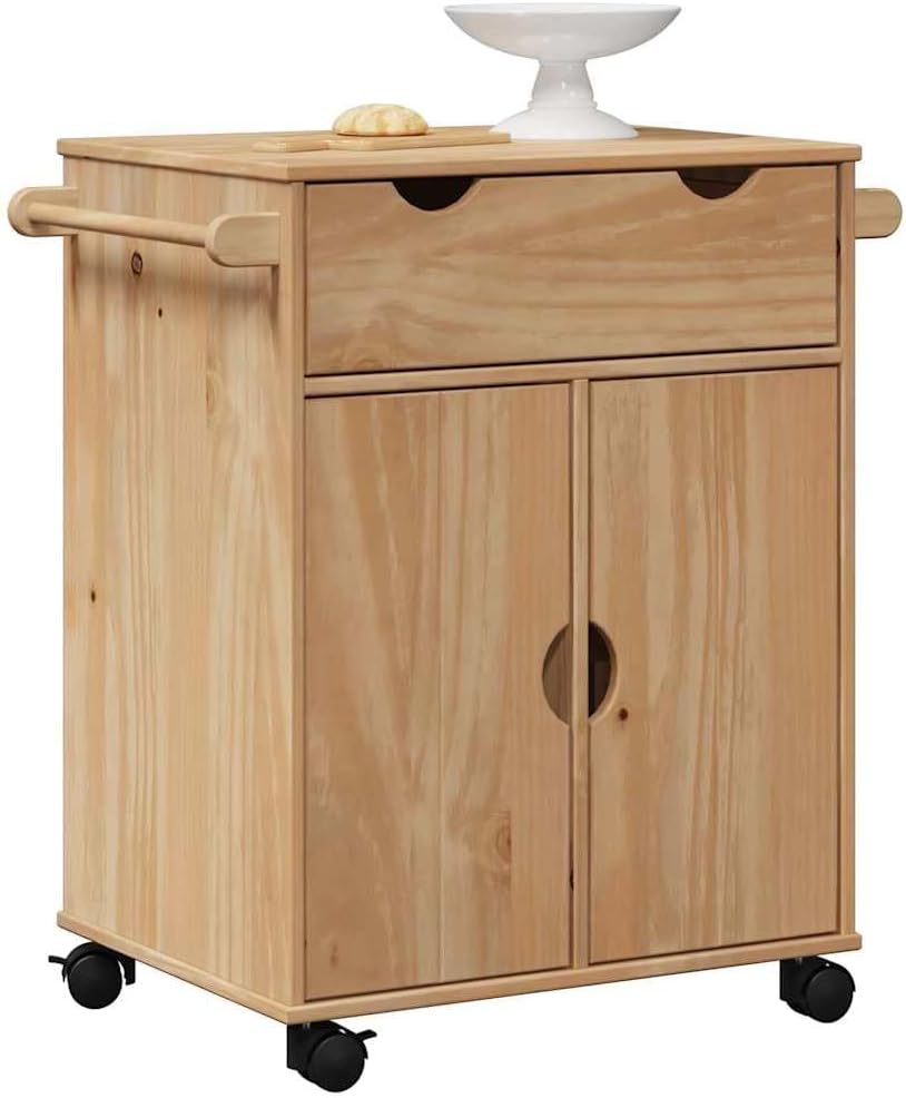 vidaXL Küchenwagen, Regal mit Aufbewahrung, Servierwagen, Rollwagen, Haus-Organizer, 59 x 45 x 80 cm