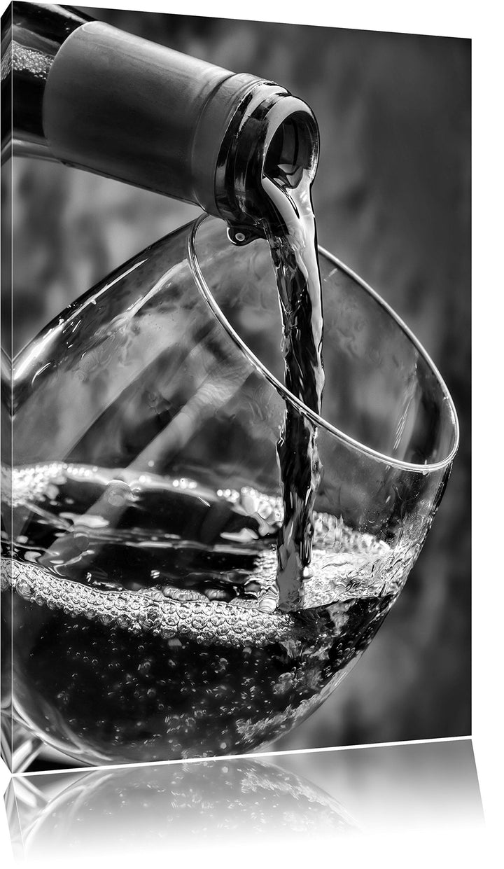 Monocrome, Edler Rotwein , Format: 100x70 auf Leinwand, XXL riesige Bilder fertig gerahmt mit Keilra
