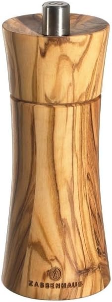 Zassenhaus Salzmühle Frankfurt 18 cm, Olivenholz mit stufenlos verstellbarem Hochleistungs-Keramikma