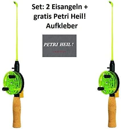 Jenzi Eisruten Set Ice Fishing Rod, 2 Stück + gratis Petri Heil! Aufkleber