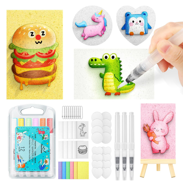 KETIEE Magic Puffy Paint 58Pcs Magische Schaum Strukturmalerei Set, Magische 3D Effekt Textur Malere