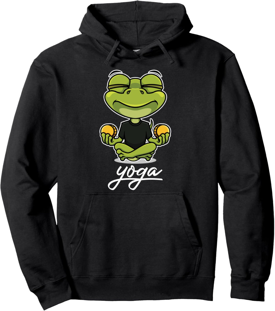 Echse Yoga Meditieren Meditation Zen Spiritualität Reptilien Pullover Hoodie