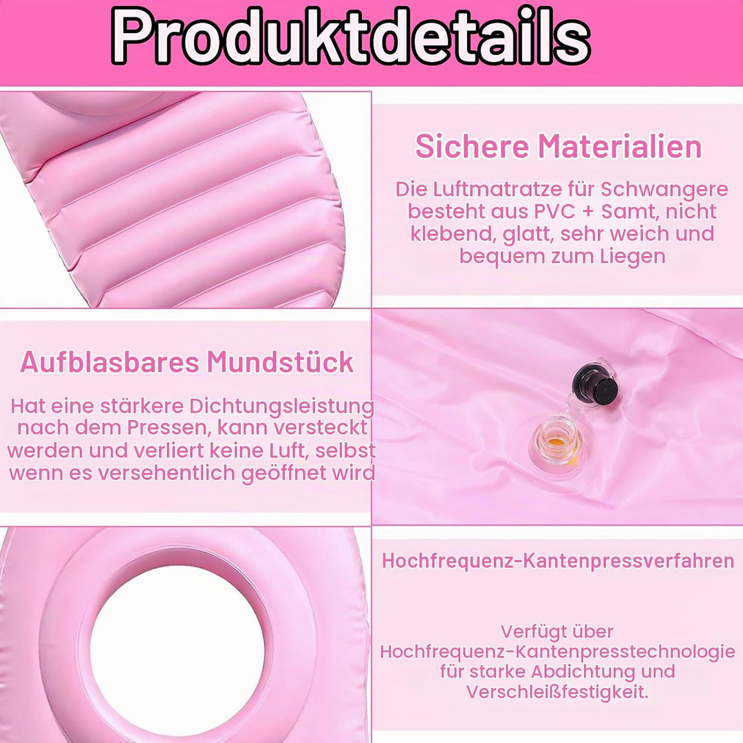 Luftmatratze Schwangere, Aufblasbares Schwangerschaftskissen Mit Loch, Beflockte Verdicken PVC Bauch