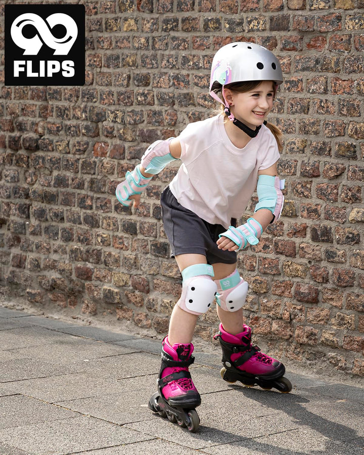99FLIPS Protektoren Kinder Knieschoner Kinder 3 Jahre - Schoner Inliner Set - Schutzausrüstung - Kni