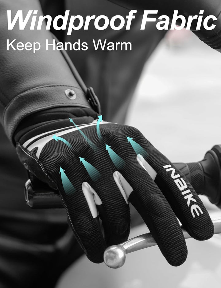 INBIKE Winter Motorradhandschuhe Wasserdicht Warm Winddicht mit Harter Schutz Motocross Motorrad Han