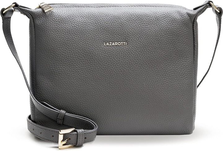 Lazarotti Bologna Leder Umhängetasche Damen | verstellbarer Schultergurt | grosse Crossbody Bag | Sc