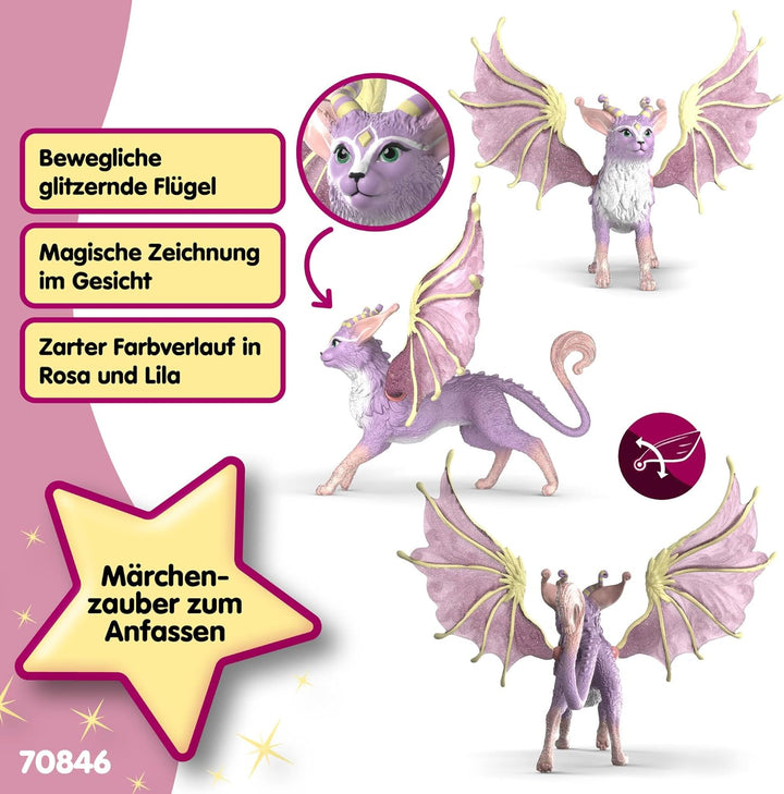 Schleich BAYALA | Geflügelter Katzendrache 70846 | Fantastische Figur mit beweglichen Flügeln | Gesc