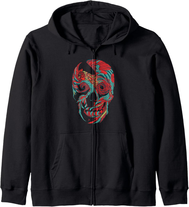 Rooster Skull Kapuzenjacke