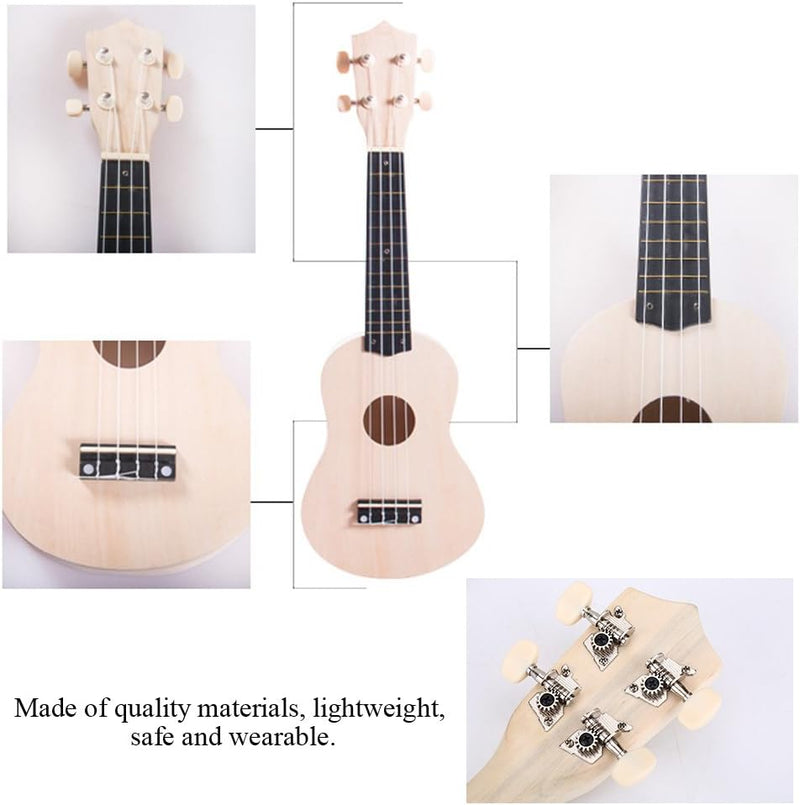 21 Zoll Ukulele DIY Kit, Holz Körper Hals Steg Griffbrett Ihre 4 String Ukulele DIY Basteln für Lern