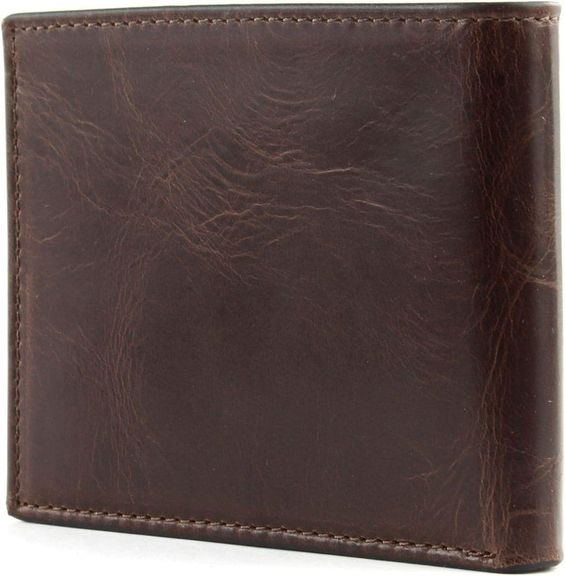 Fossil Herren Derrick Leder Bifold Geldbörse 11,43 cm L x 1,905 cm B x 8,89 cm H Dunkelbraun, Dunkel