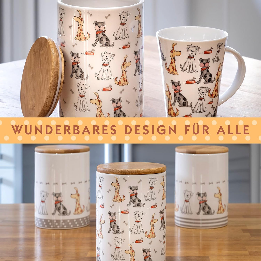 SPOTTED DOG GIFT COMPANY Vorratsdosen Keramik mit Deckel Luftdicht - 3 Vorratsbehälter vielseitig Au