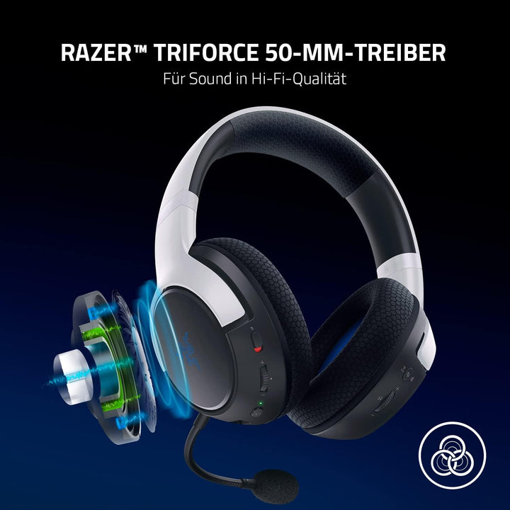 Razer Kaira für PlayStation - Kabelloses Dual-Headset für PS5 (Triforce Titanium 50-mm-Treiber, Hype