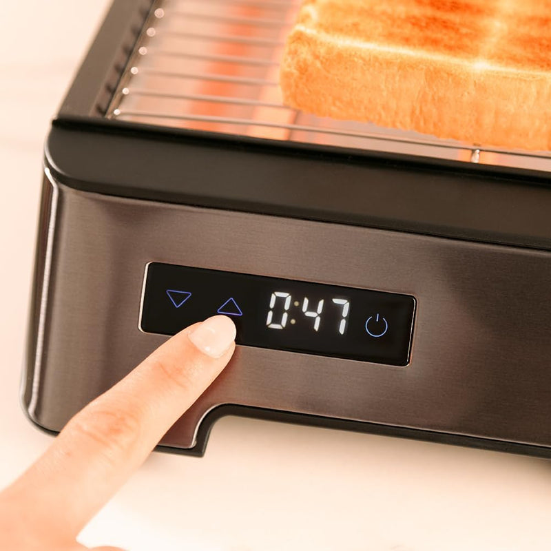 Cecotec Horizontaler Brotröster - Flacher Toaster mit 3 taktilen NiceSlice Touch-Widerständen. 1000W