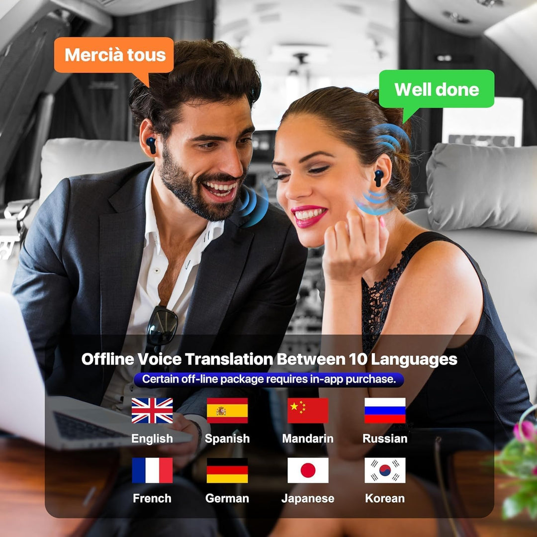Ai Kopfhörer Übersetzer, Übersetzungskopfhörer, 144+ Sprachen Kopfhörer Übersetzer Echtzeit mit App,