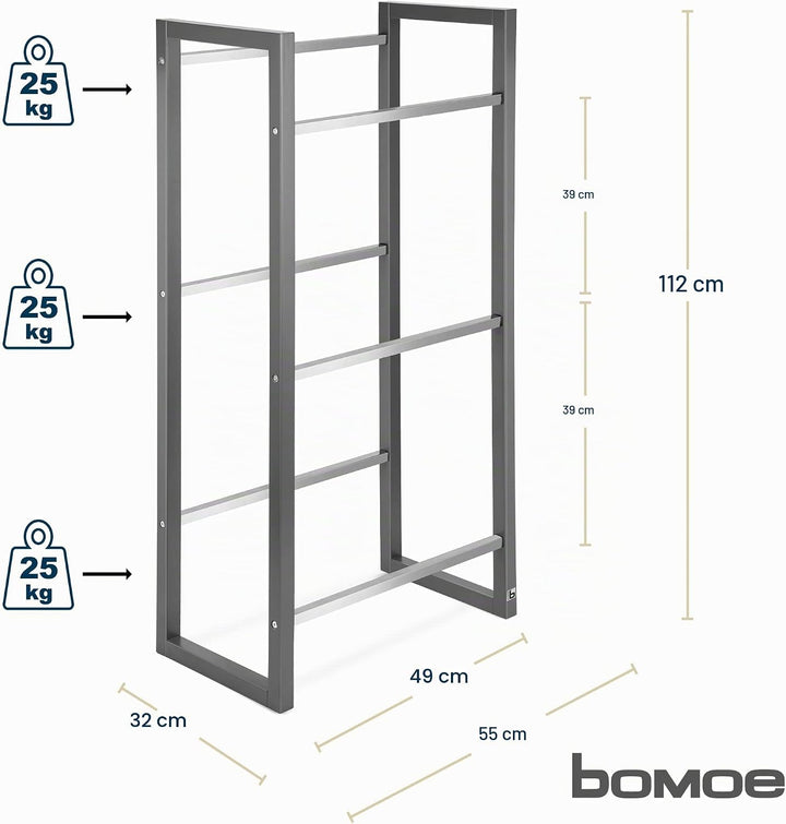 bomoe Design Getränkekistenregal stabiles FSC® Holz Anthrazit – 3 Getränkekisten – stilvolles Küchen
