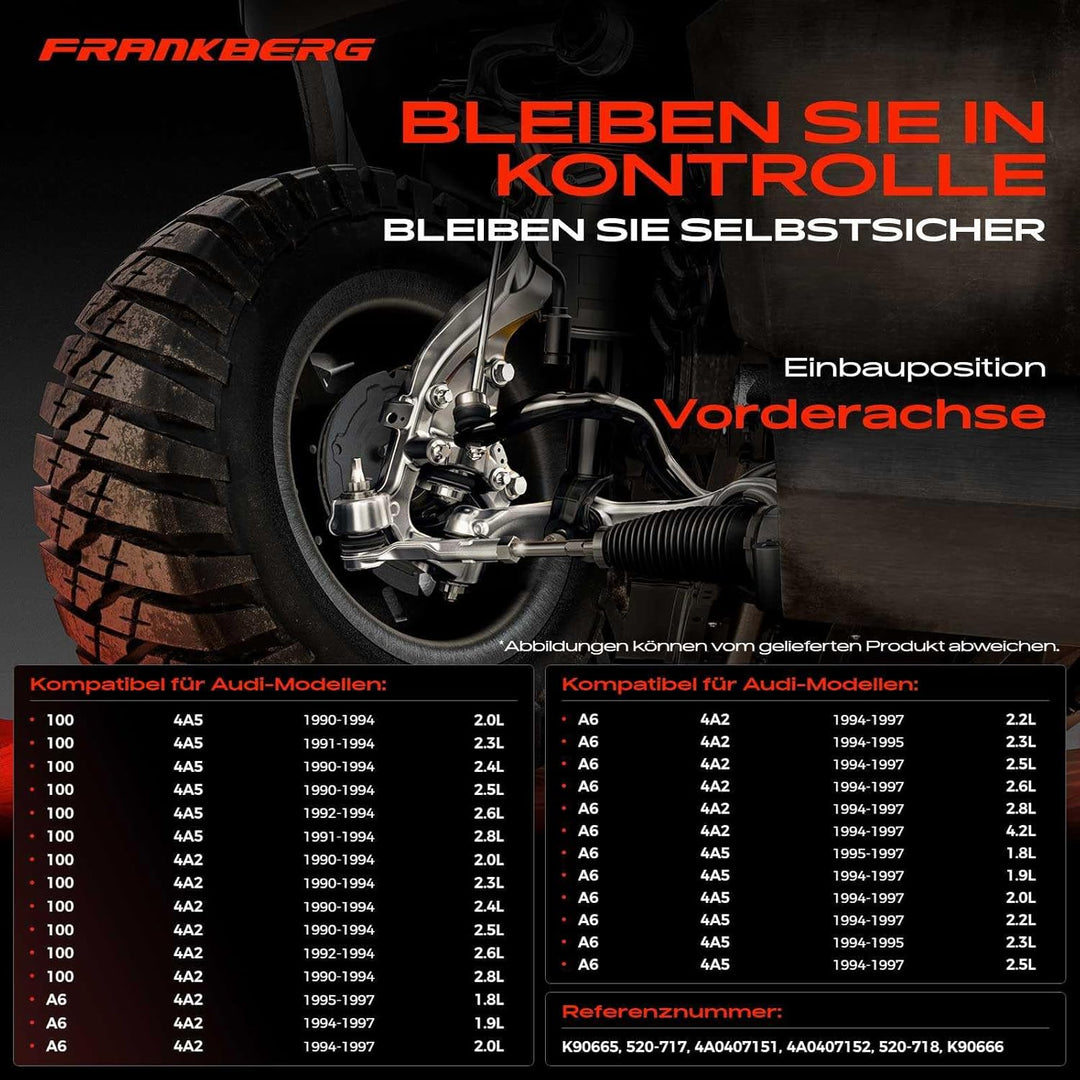 Frankberg 2x Querlenker Vorderachse unten Kompatibel mit 100 4A C4 2.0L-2.8L 1990-1994 A6 4A C4 1.8L