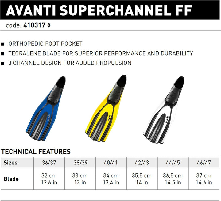 Mares Fins Avanti Superchannel Ff Flossen 38 Gelb, 38 Gelb