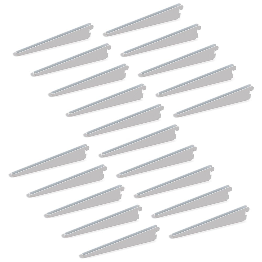 Emuca - Regalwinkel für Leistenprofil, doppelte Bohrung, Durchlass 32 mm 470mm, Set aus 20 Stück, We