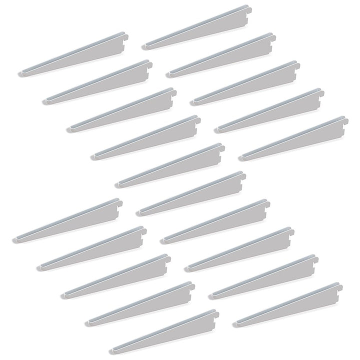 Emuca - Regalwinkel für Leistenprofil, doppelte Bohrung, Durchlass 32 mm 470mm, Set aus 20 Stück, We