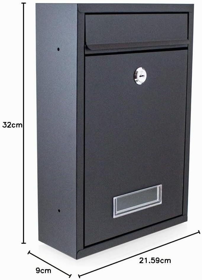 BITUXX® Kompakter Mini Briefkasten Wandbriefkasten Letterbox erweiterbar zur Briefkastenanlage (Schw