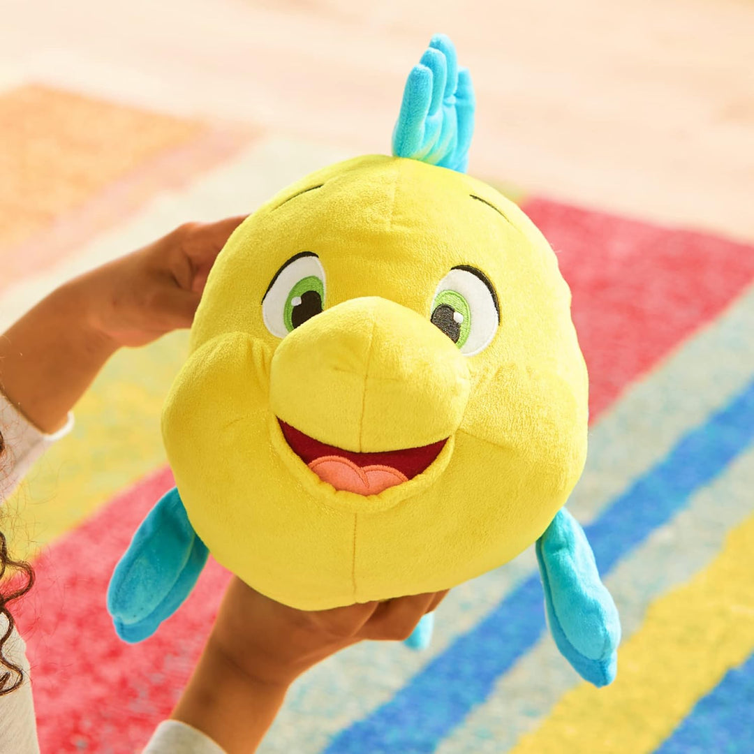 Disney Store Offizielles Flunder-Kuscheltier für Kinder, Arielle, die Meerjungfrau, Fischkuscheltier