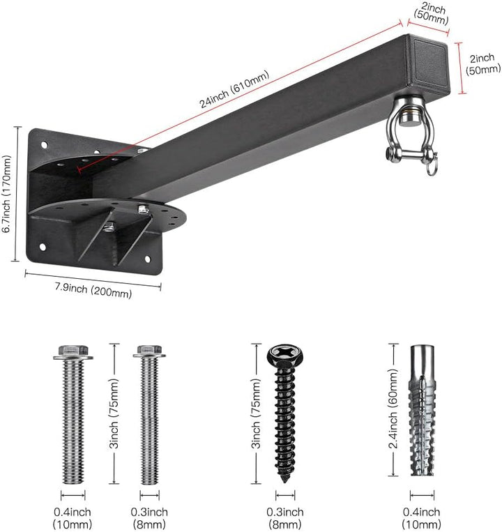 BeneLabel Punch Bag Wall Bracket Heavy Duty Home Gym Indoor Outdoor 24, 24