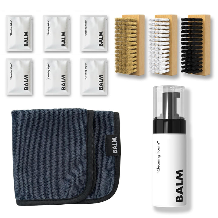 BALM Schuhputzsets – Premium Sneaker Reiniger & Schuhpflegeset für Leder, Textil, Suede, Nubuk etc –