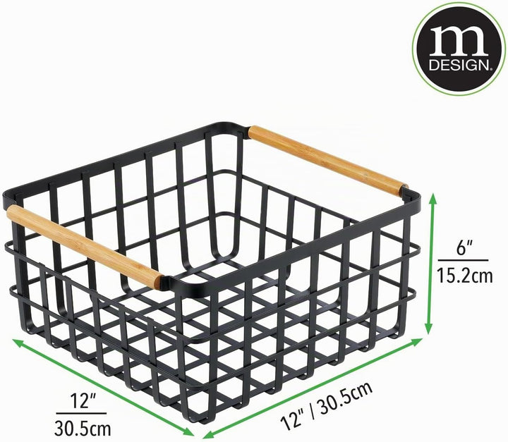 mDesign Allzweckkorb aus Metall – Aufbewahrungskorb für Küche, Vorratskammer etc. – grosser und univ