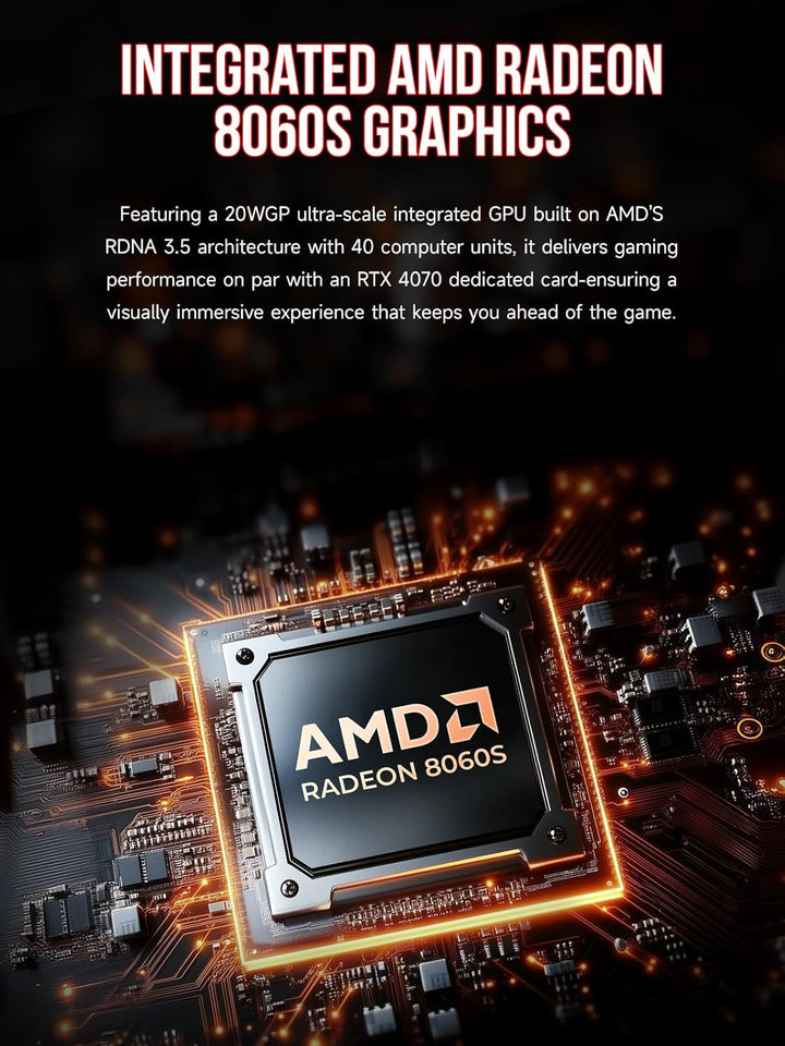GMKtec EVO-X2 AI Mini-PC AMD Ryzen AI Max+ 395 (bis zu 5,1GHz) Mini Gaming PC, 64GB LPDDR5X 8000MHz