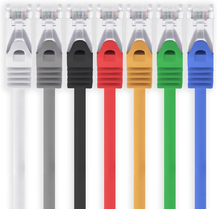 1aTTack.de 7,5m - 7 Farben - 7 Stück Cat7 Netzwerkkabel SFTP Patchkabel Lankabel Rohkabel 10GB/s - 5