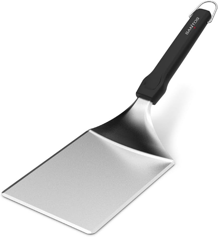 SANTOS Burger Set - 10-teilig: Edelstahl Presse, Wender, Smasher, Schmelzglocken & Spiesse für perfe